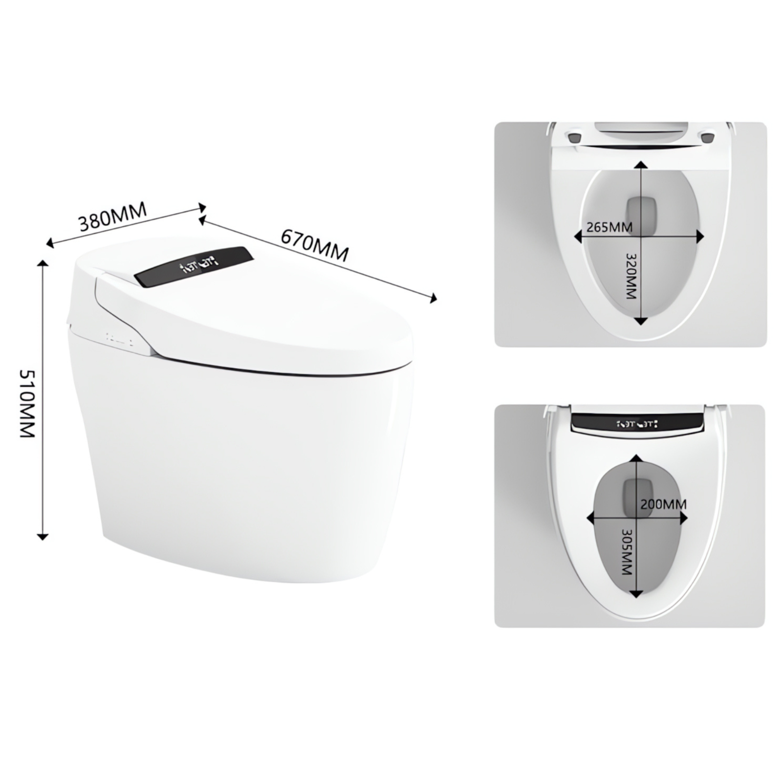 Ceramic Intelligent/Smart Modern Toilet White P-trap Automatic/Remote Controlled