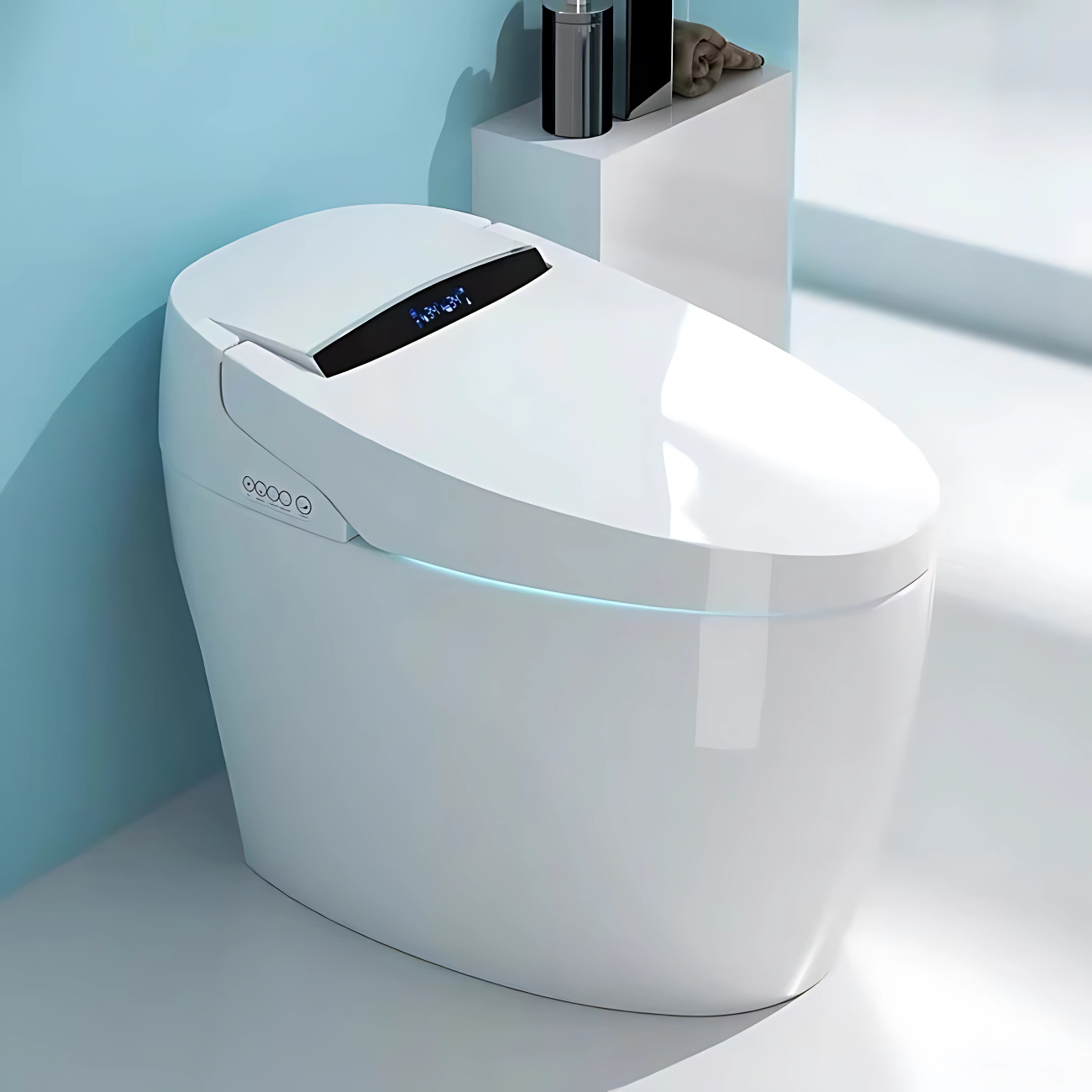 Ceramic Intelligent/Smart Modern Toilet White P-trap Automatic/Remote Controlled