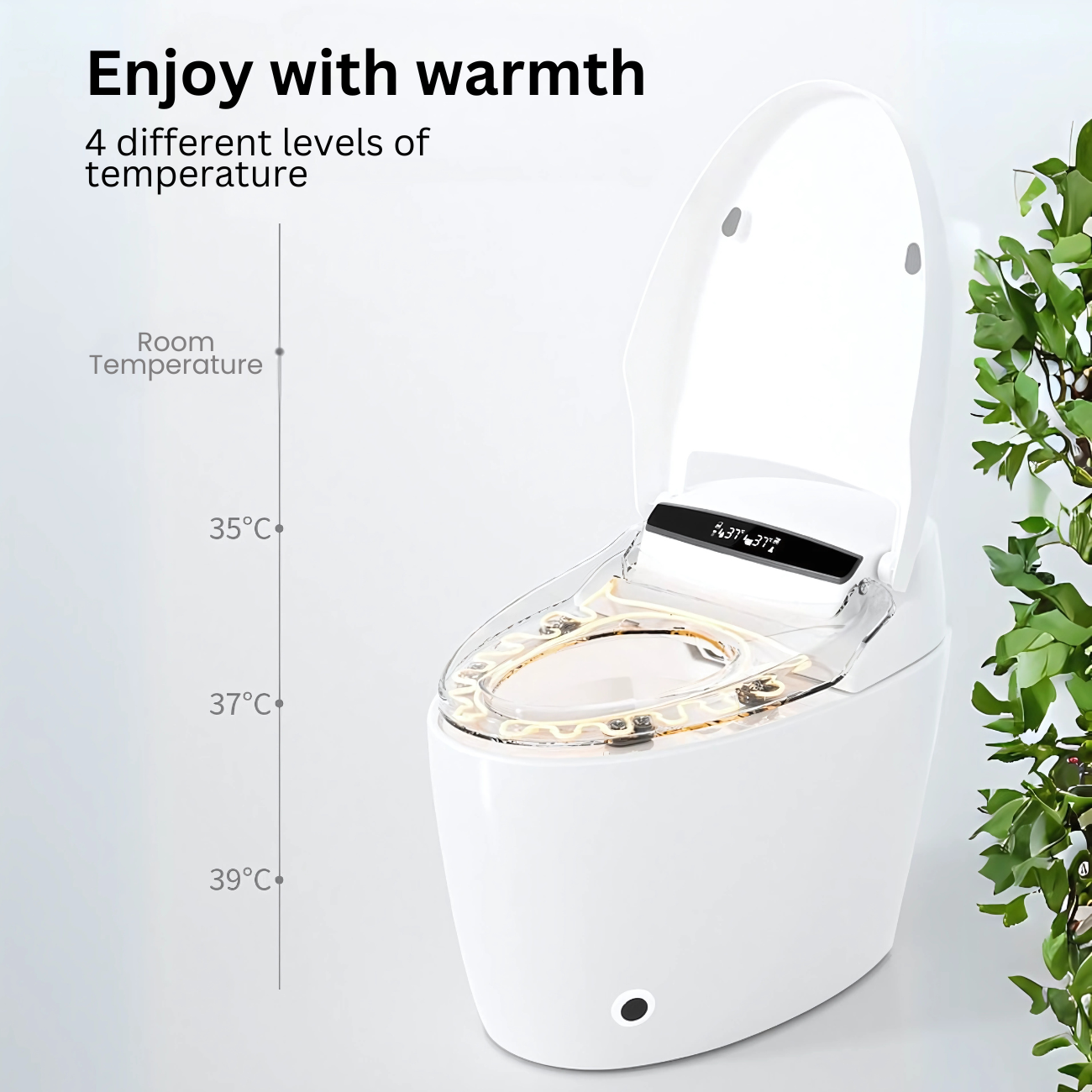 Ceramic Intelligent/Smart Modern Toilet White P-trap Automatic/Remote Controlled