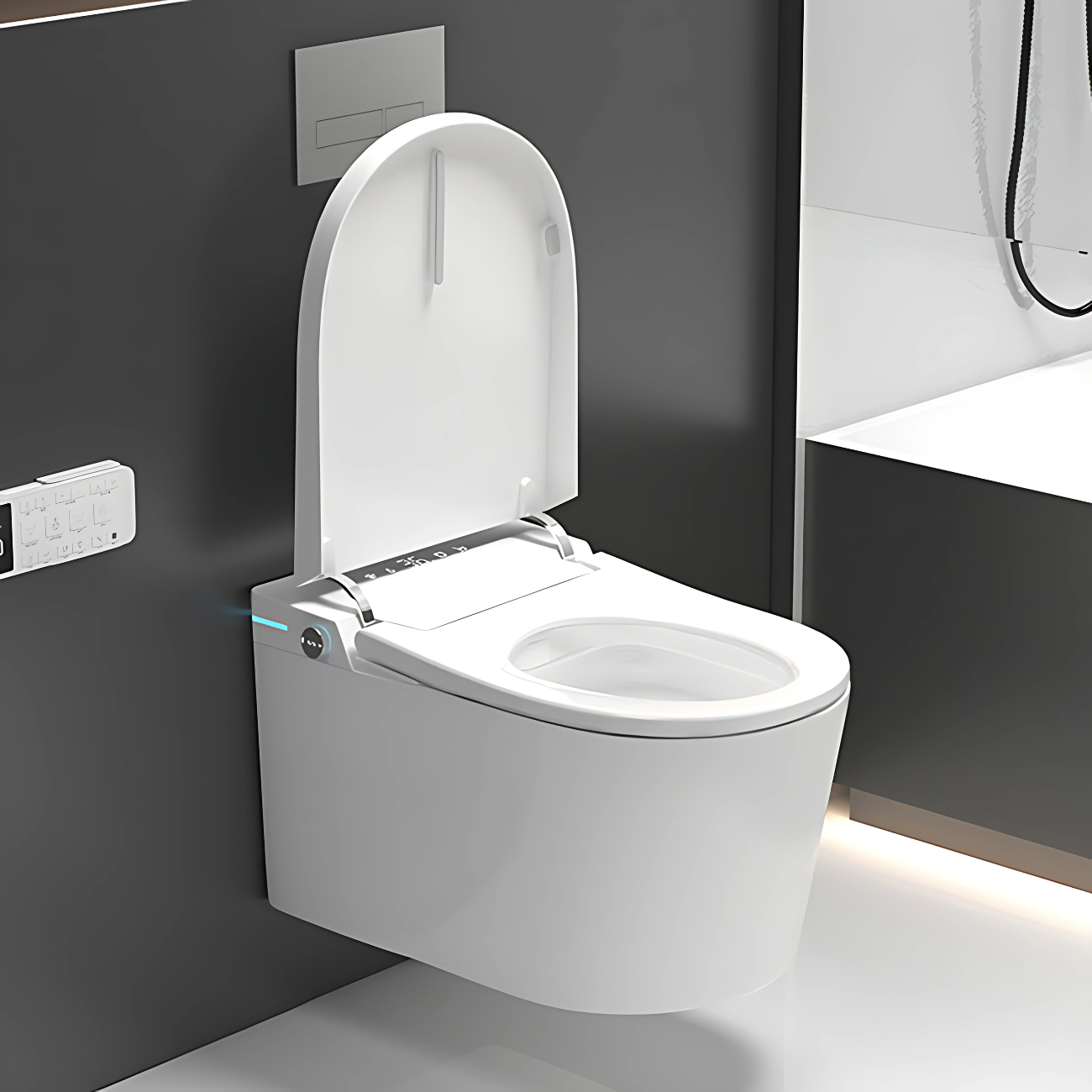 Wall Hung Smart Automatic/Remote Controlled Bidet Frame Set w/ Concealed Cistern